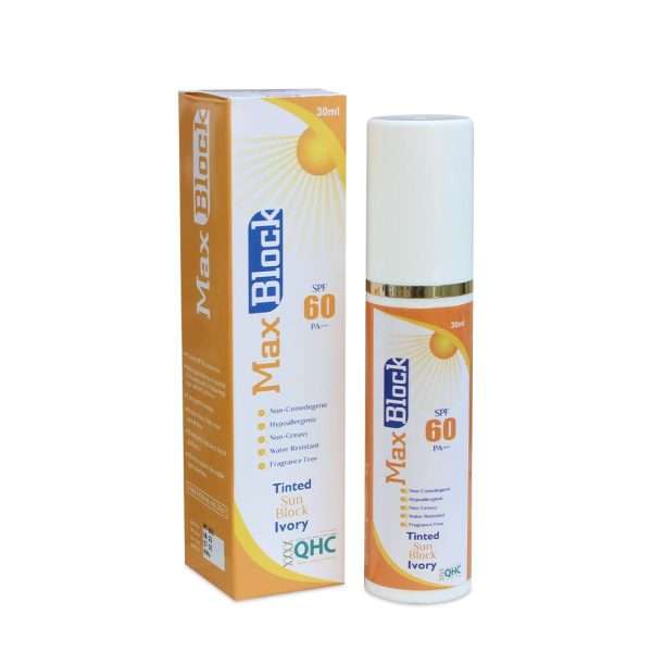 Max block SPF 60  Tinted Ivory Sunblock